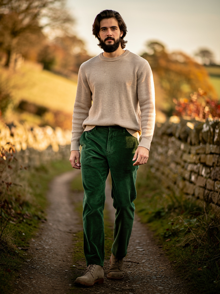 FW27 · Corduroy Trouser · Bottle Green