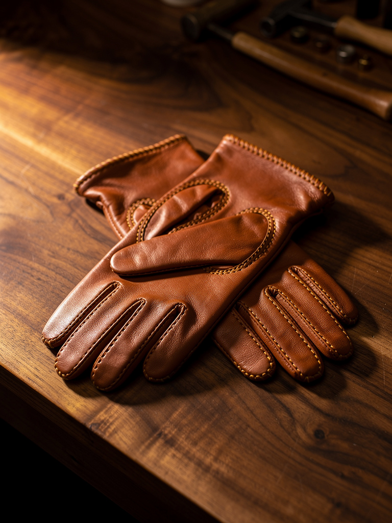 FW27 · Cashmere-lined Leather Gloves · Brown