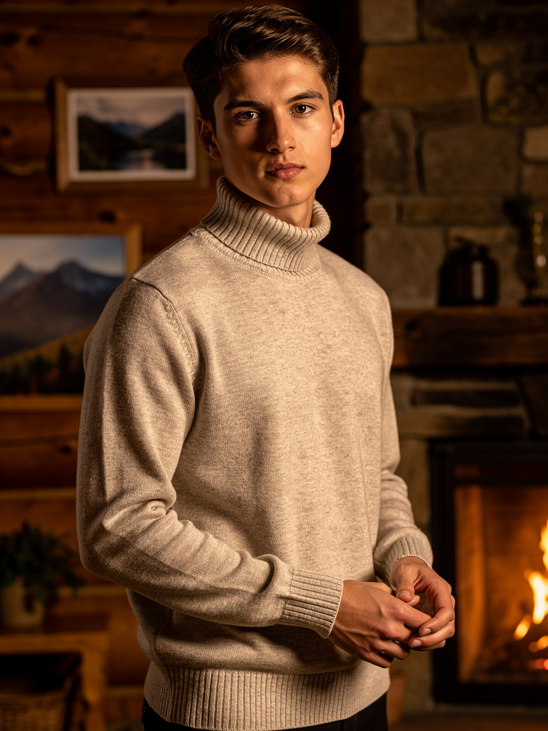 FW27 · Polo-neck Sweater · Oatmeal