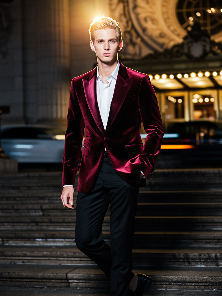 FW27 · Burgundy Velvet Dinner Jacket
