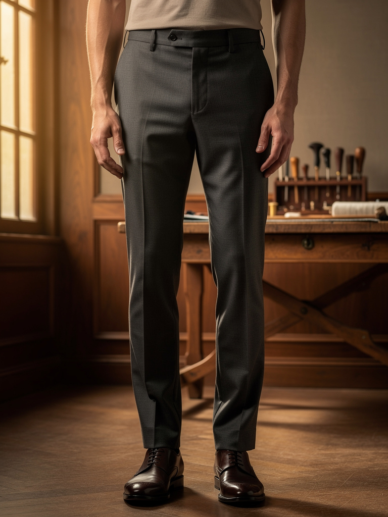 Italian Wool Dress Trouser · Charcoal