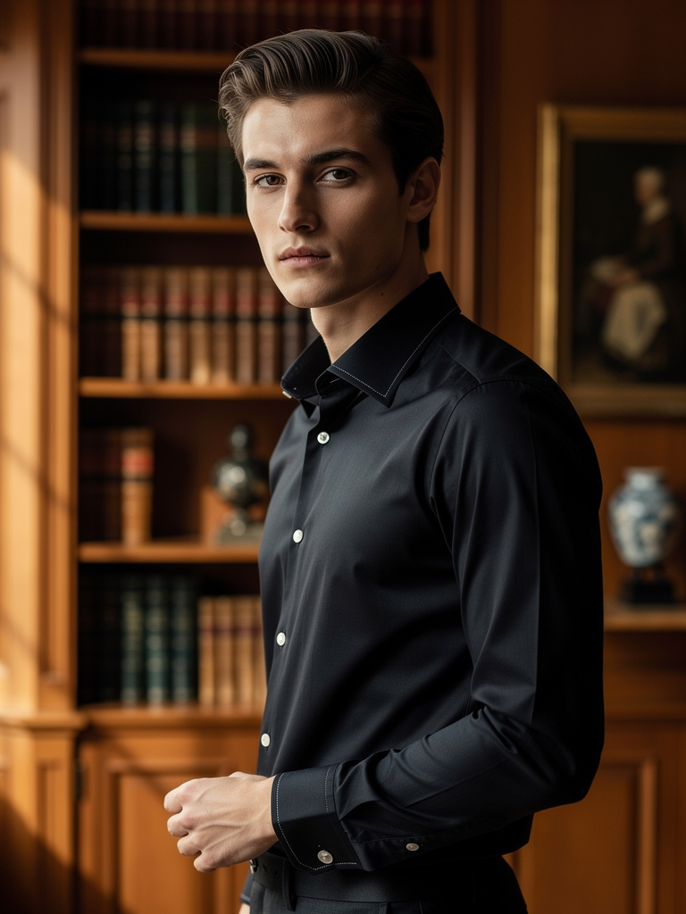 Dress Shirt · French collar · Giza Cotton · Black