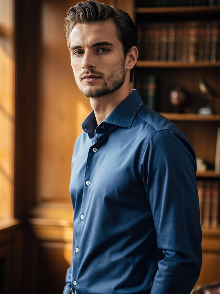 Dress Shirt · Italian long-pointed cutaway · Giza Cotton · French Blue