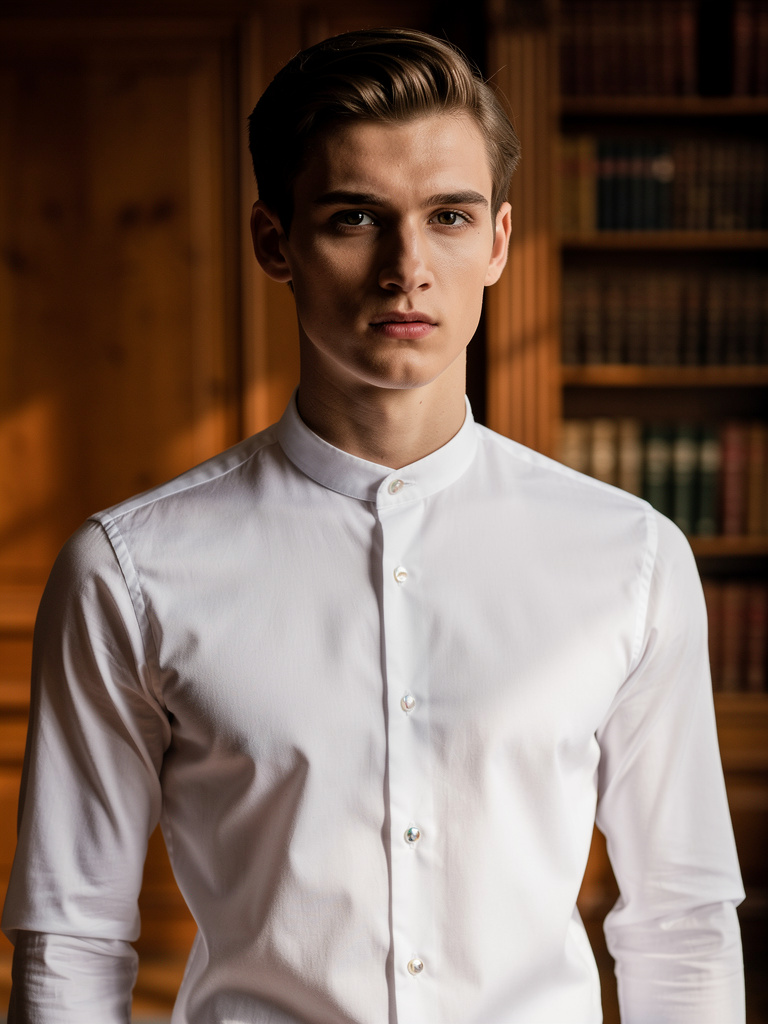 Dress Shirt · Mao collar (band collar) · Giza Cotton · White