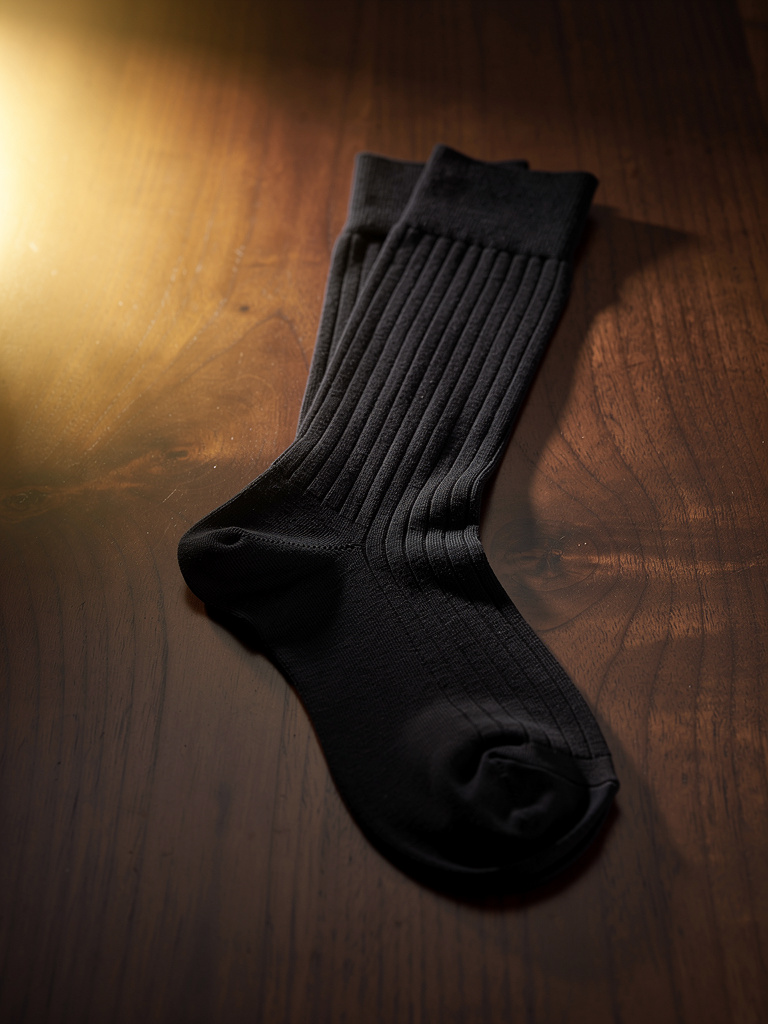 Over-the-calf Sock · Giza Cotton · Black