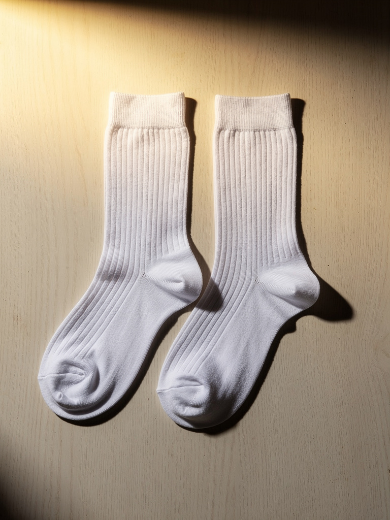 Over-the-calf Sock · Giza Cotton · White
