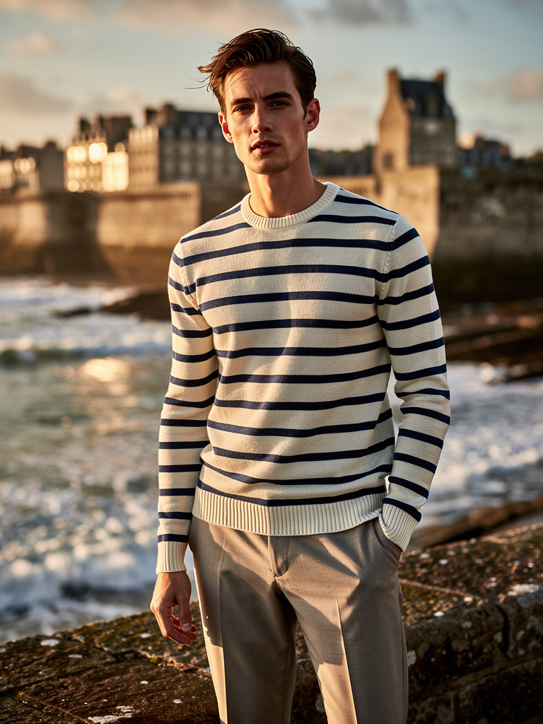 SS27 · Navy Breton Knit