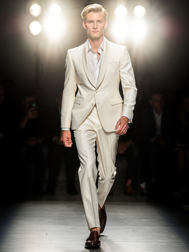 SS27 · Runway Evening Suit · Ivory