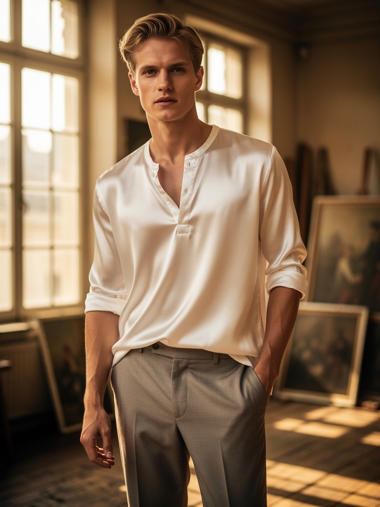 SS27 · White Silk Henley