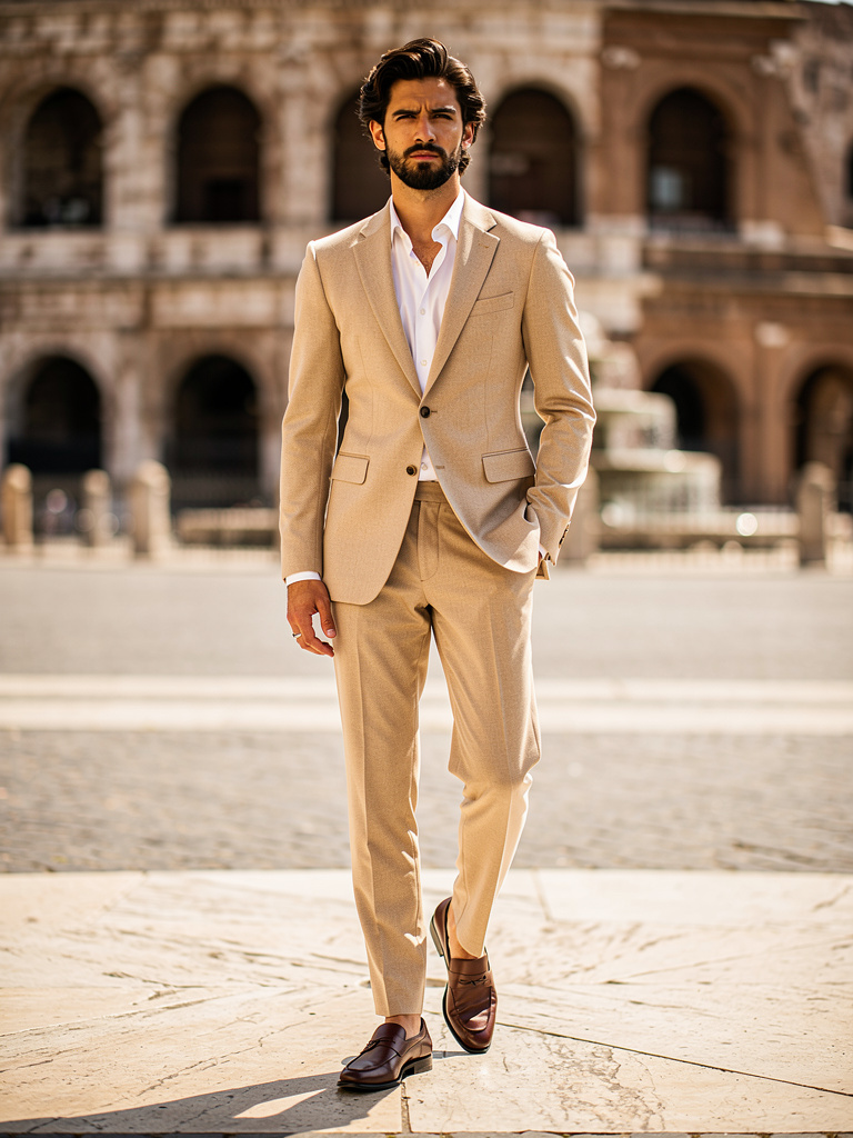 SS27 · Tropical Wool Suit · Beige