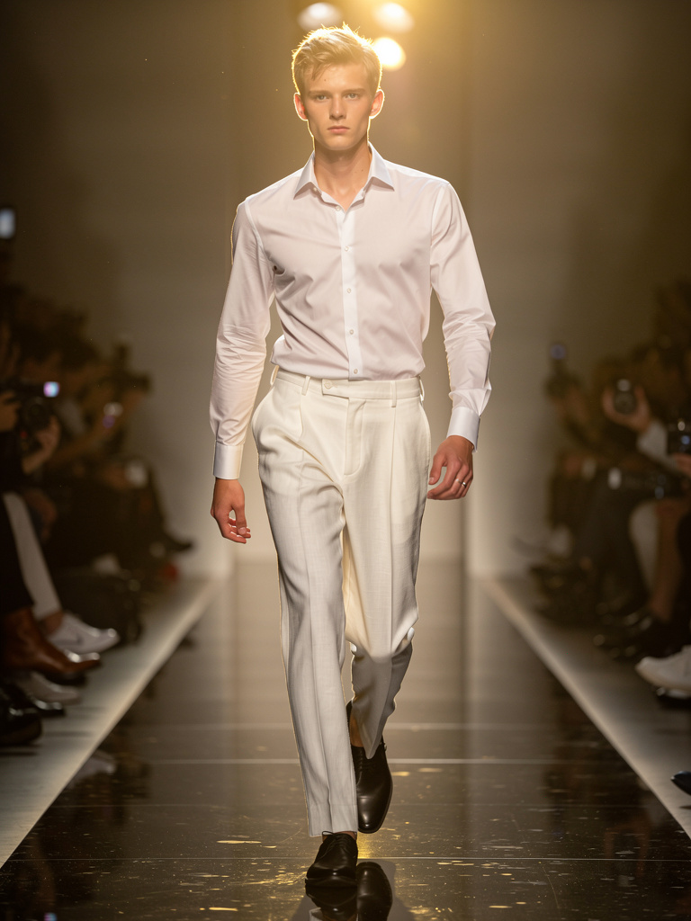 SS27 · Runway White Linen Trouser
