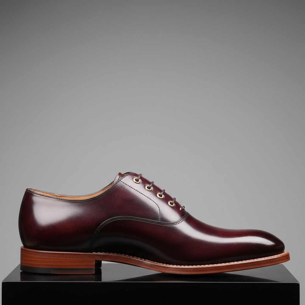 Hand-welted burgundy Adelaide oxford