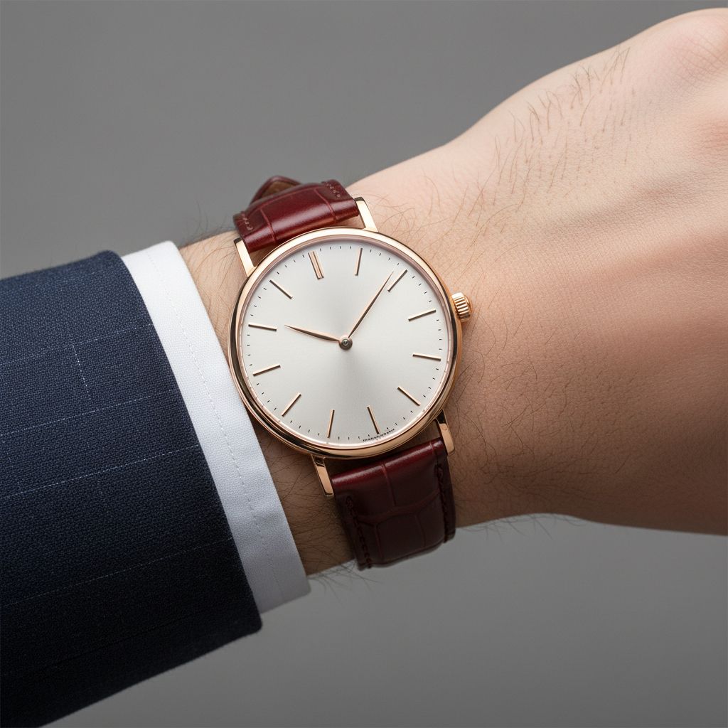 18k rose gold dress watch