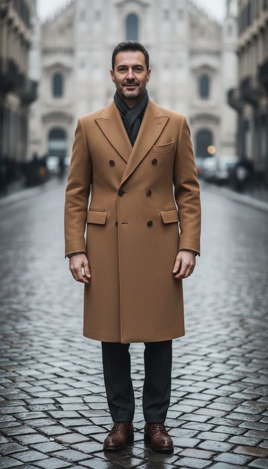 Cashmere-vicuña overcoat