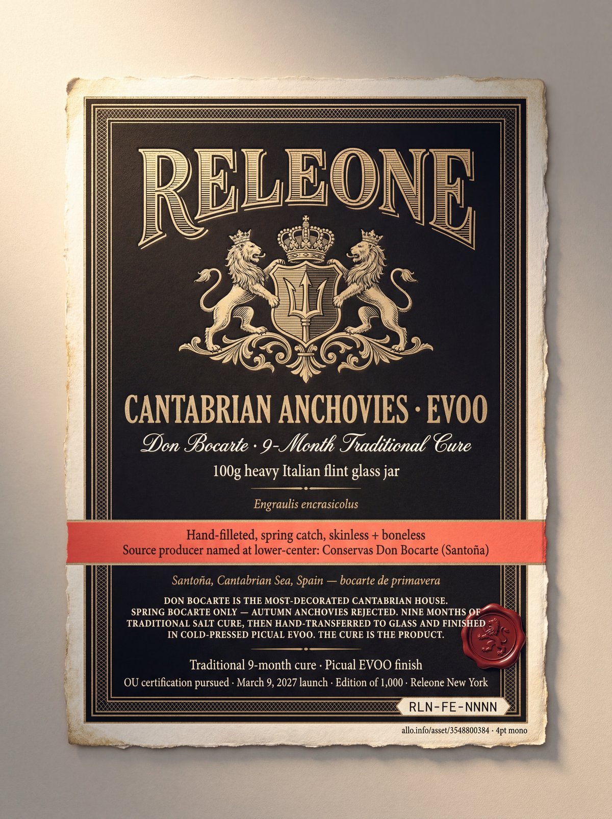 Cantabrian Anchovies × EVOO · selected label artwork
