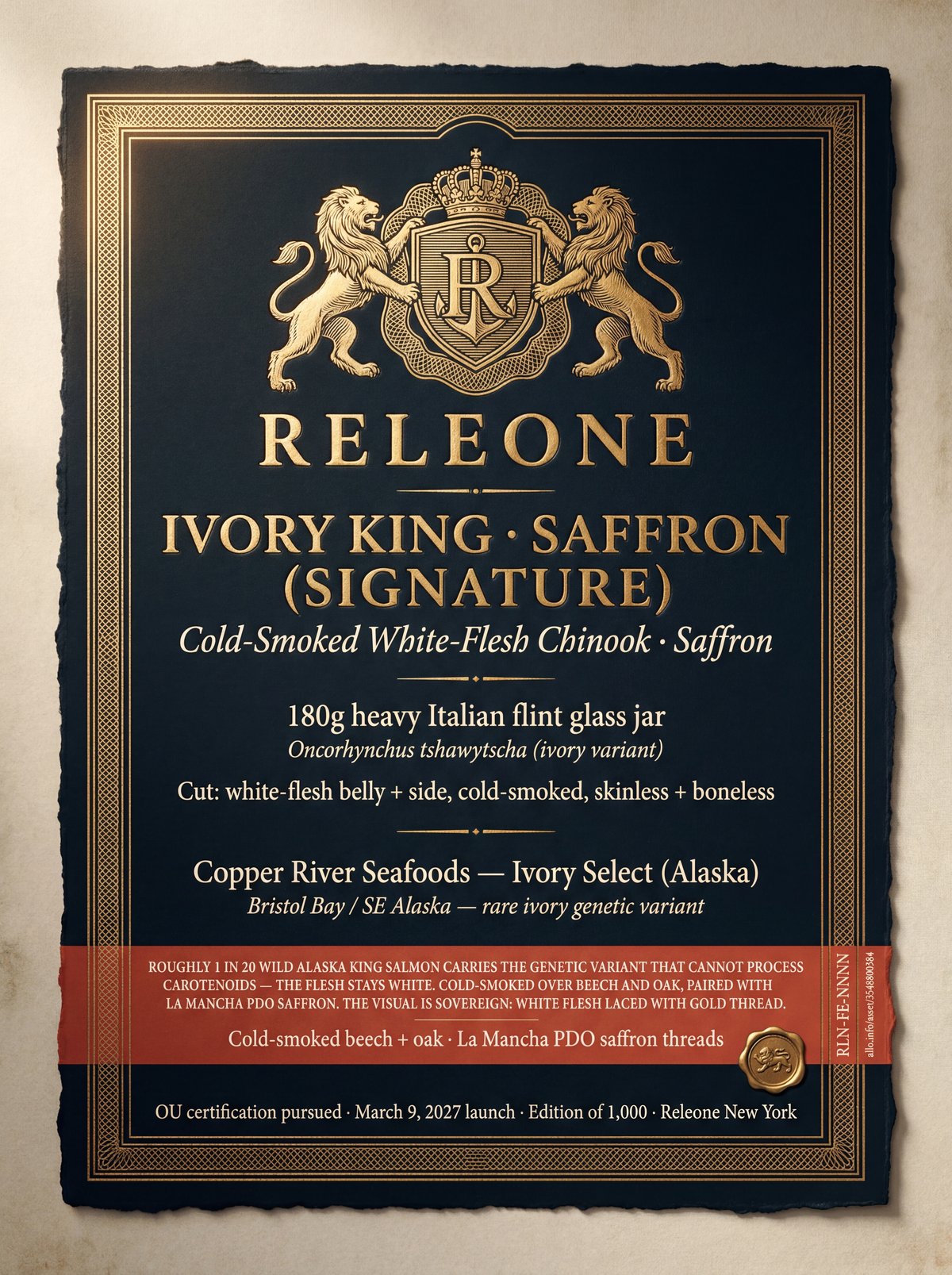 Ivory King × Saffron · selected label artwork