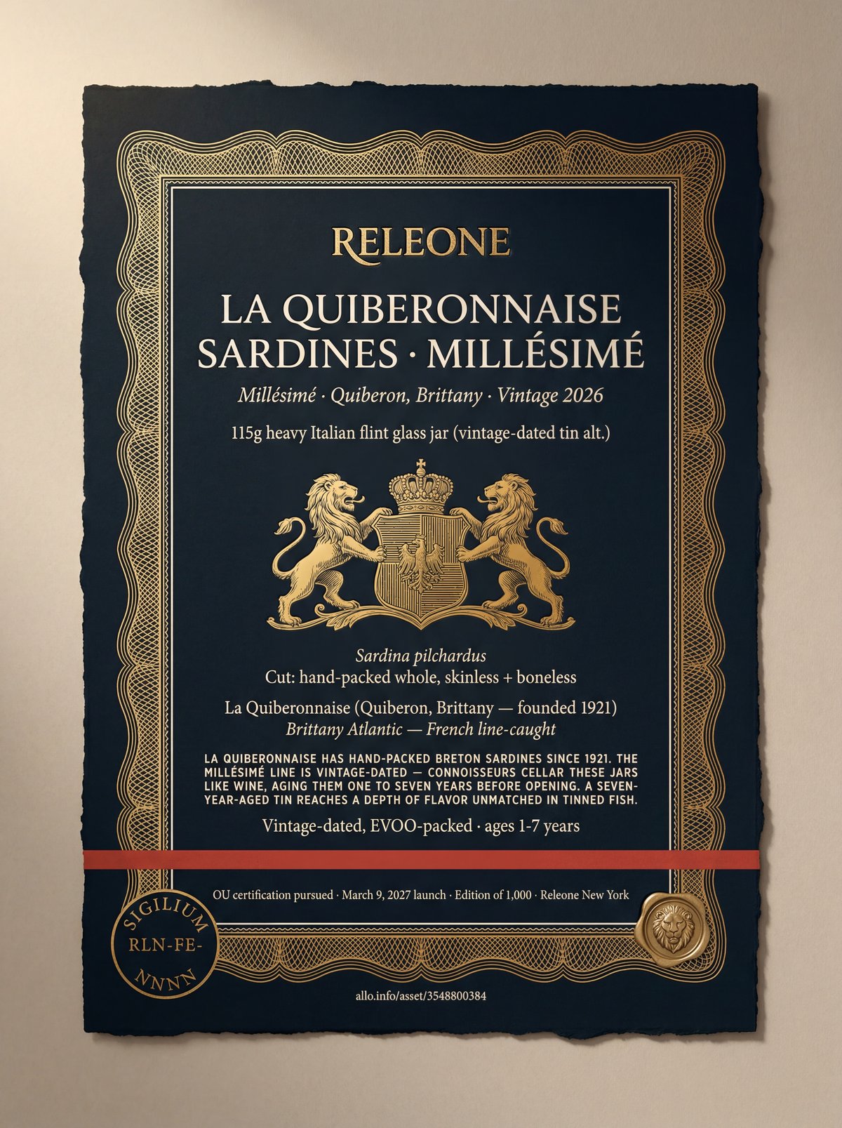 La Quiberonnaise Millésime · selected label artwork