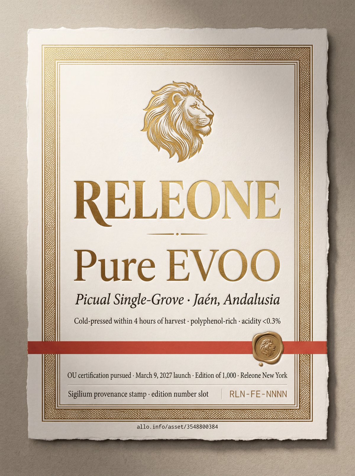 Pure EVOO · selected label artwork