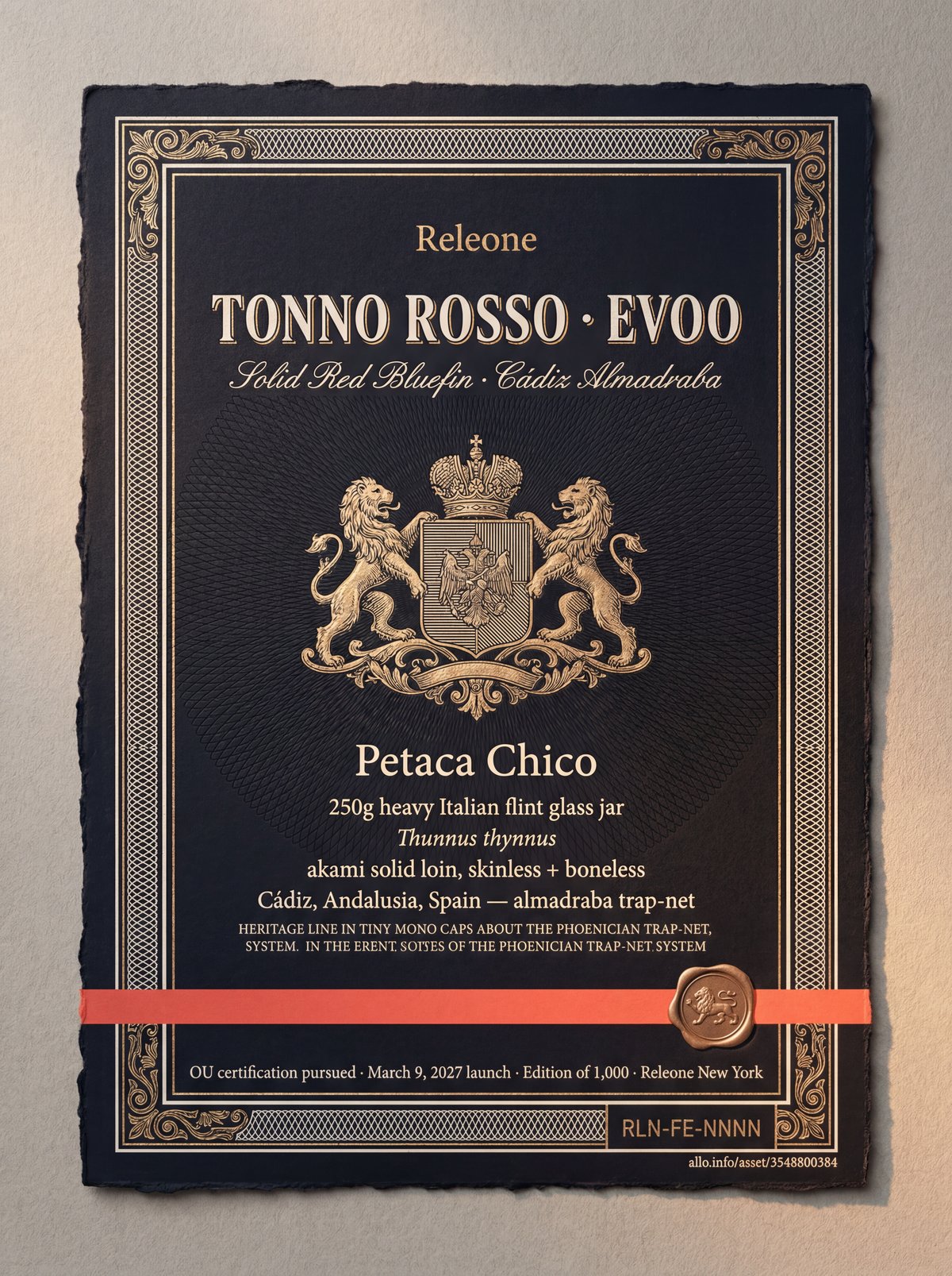 Tonno Rosso × EVOO · selected label artwork