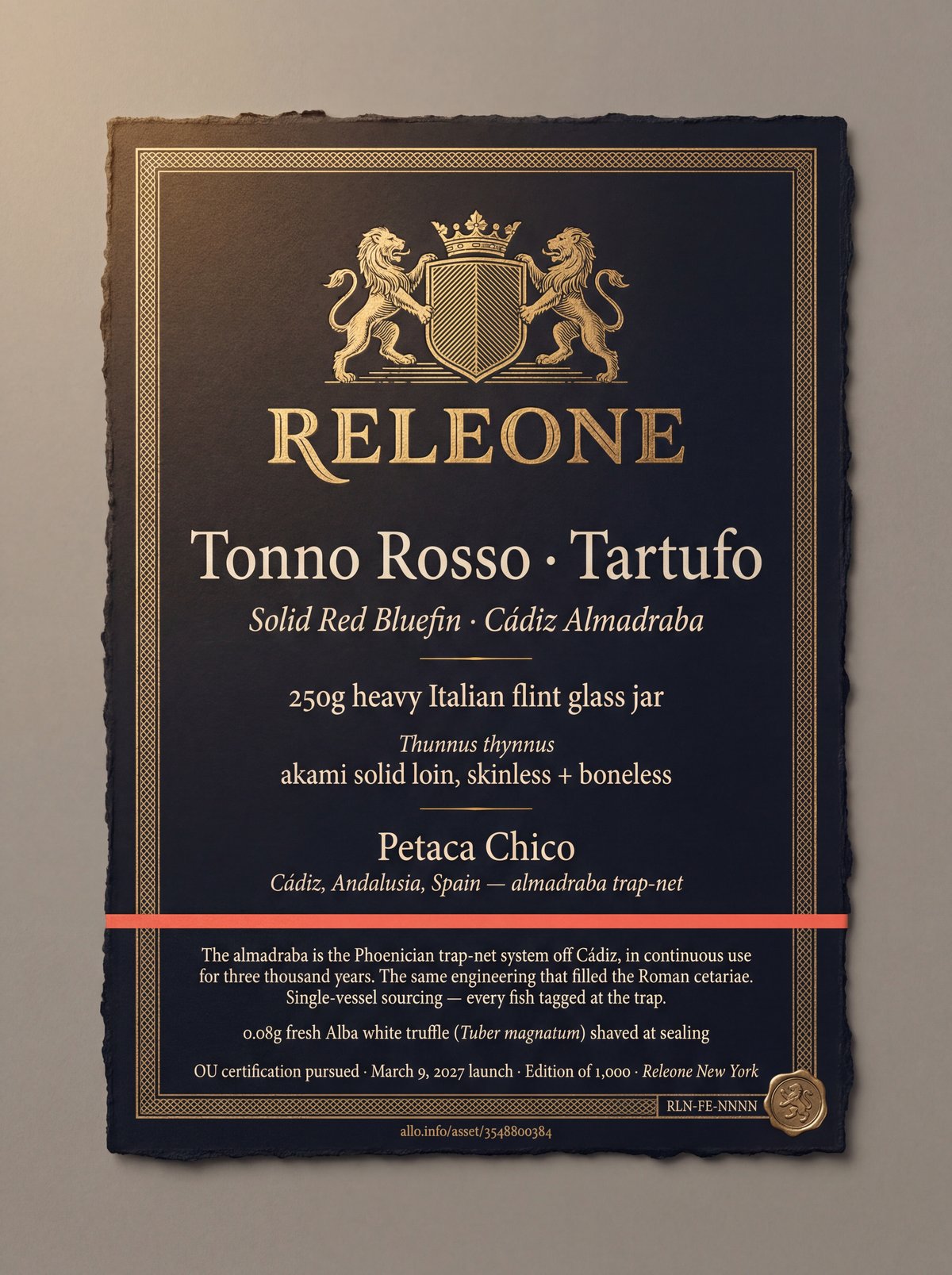 Tonno Rosso × Tartufo · selected label artwork