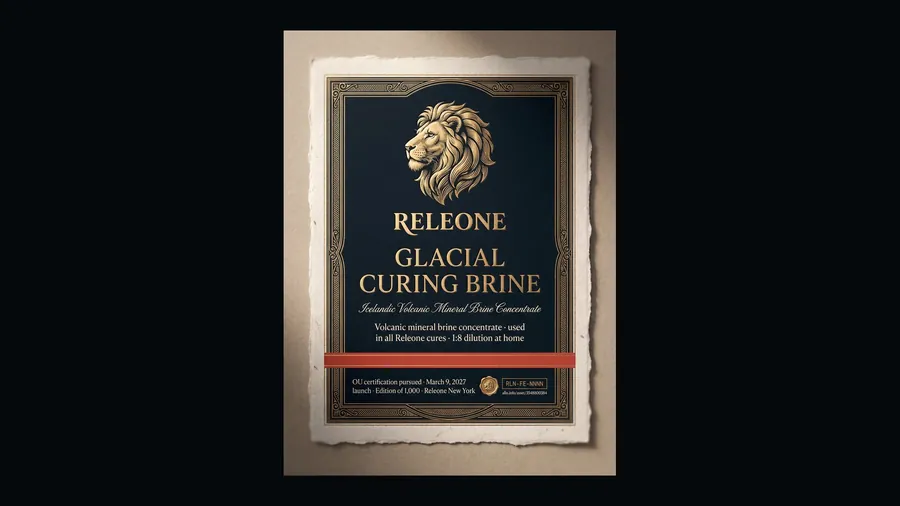 Glacial Curing Brine — Releone label